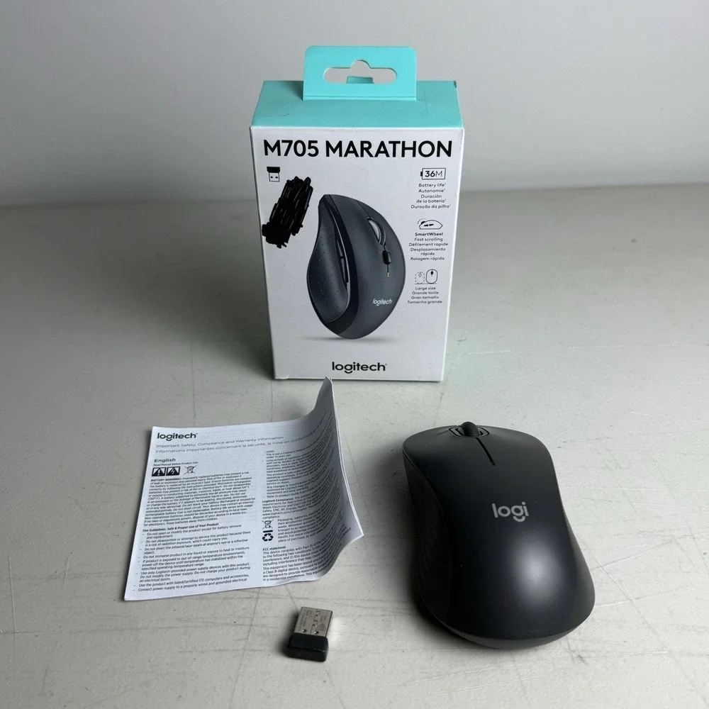Authentic Logitech Marathon M705 Wireless Mouse (910-001935)